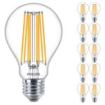 Mehrfachpackung 10x Philips Corepro LED Glühbirne E27 Birne Klar 17W 2452lm - 827 Extra Warmweiß | Ersatz für 150W